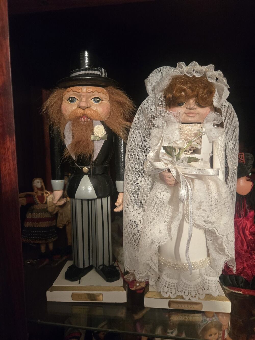 Vintage BRN Bride And Groom Nut Cracker Set Wedding Vintage RARE